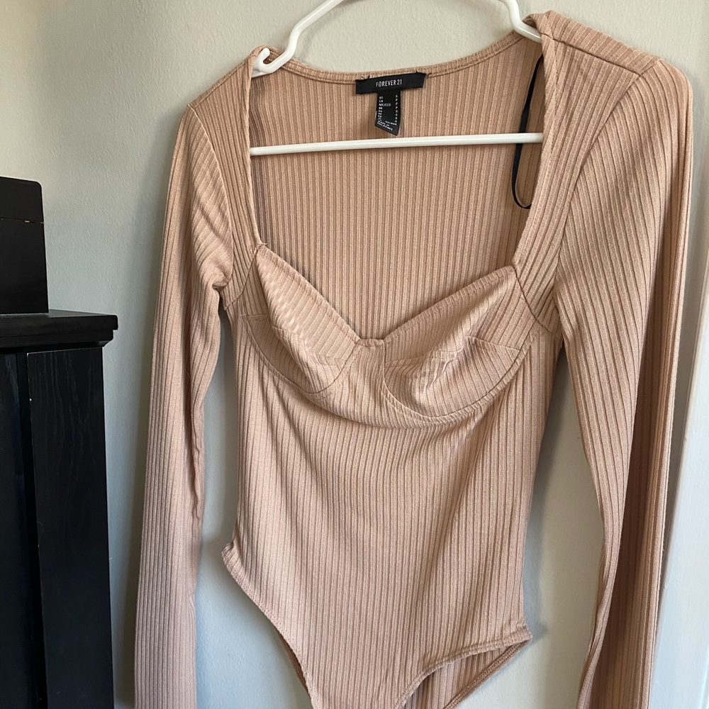 Bustier long sleeve bodysuit